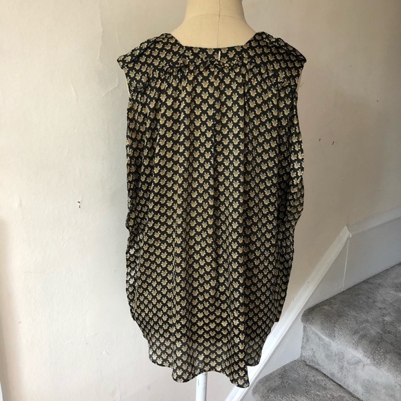 MISA Tbags Los Angeles Patterned Ruffle Blouse EUC - Picture 3 of 9